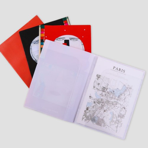 客製企業封套文件夾 彩色燙金翻頁合同夾名片雙面文件套 雙插袋