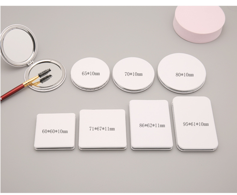 【PU白皮雙面化妝鏡】客製印刷多款造型｜批發禮贈小鏡子